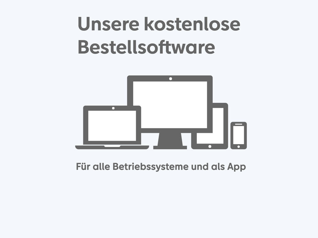 Grafik zeigt verschiedene Geräte für die kostenlose Bestellsoftware von CEWE